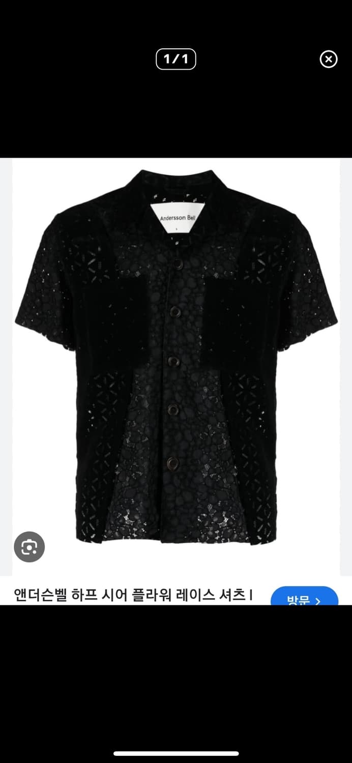  앤더슨벨 하프 시어 플라워 레이스 셔츠 atb951m(BLACK) 상품이미지2