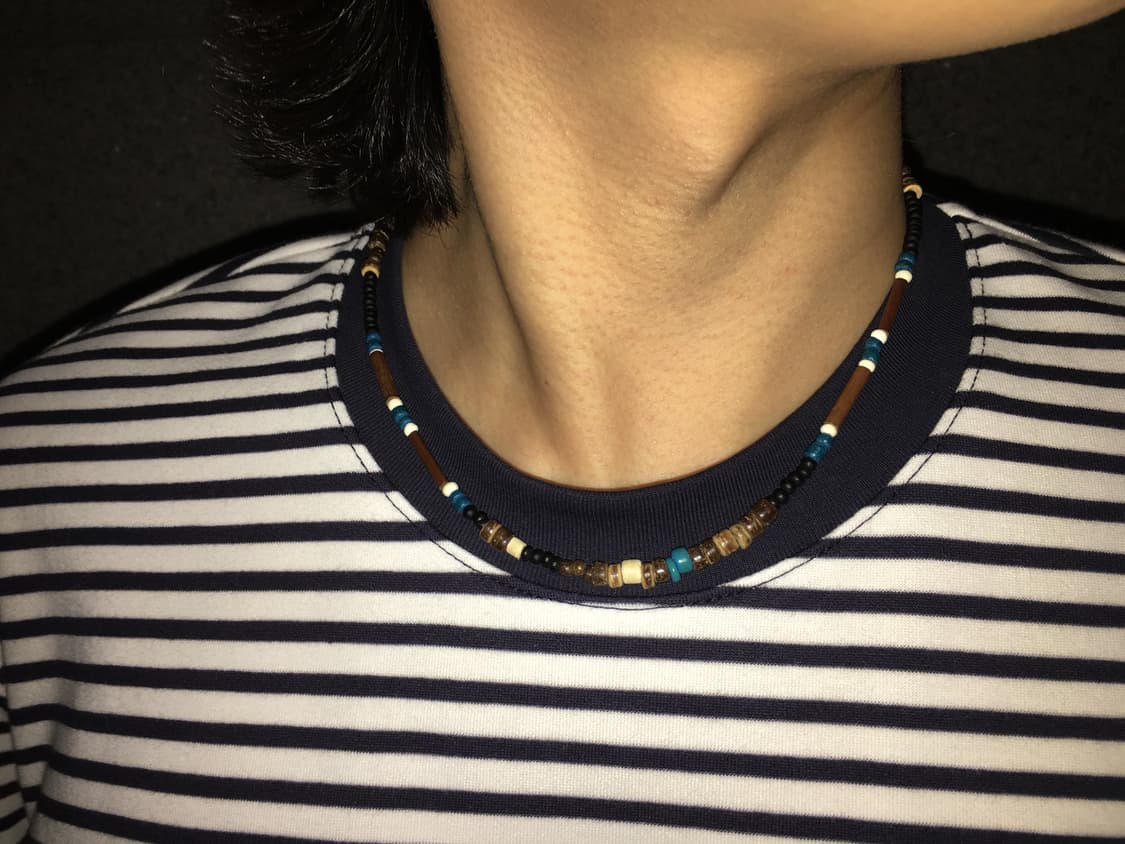 blue wood necklace 상품이미지3