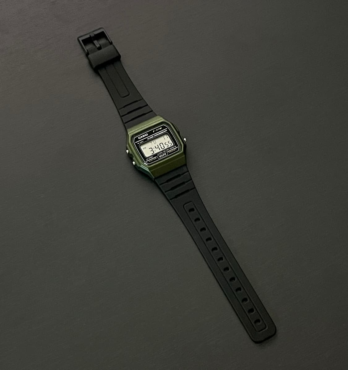 카시오 F-91W-3 카키 그린 빈티지 레트로 디지털 시계 상품이미지4