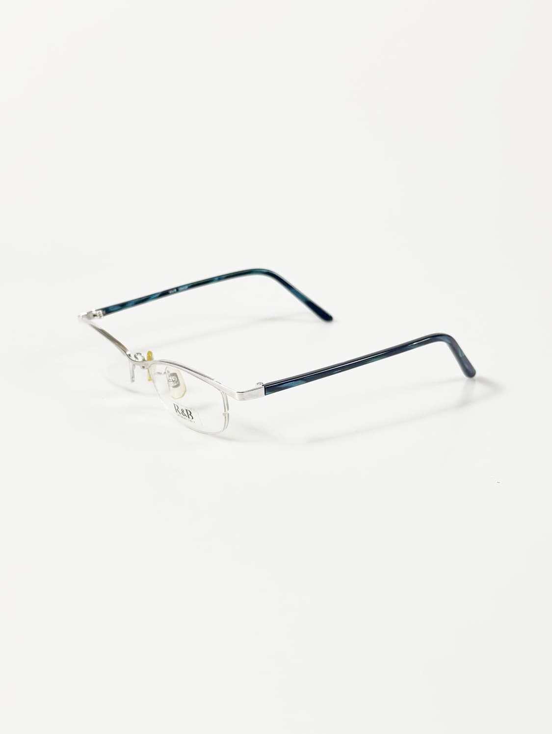 R&B EYEWEAR 실버 반무테 스퀘어 메탈 빈티지 안경 상품이미지3
