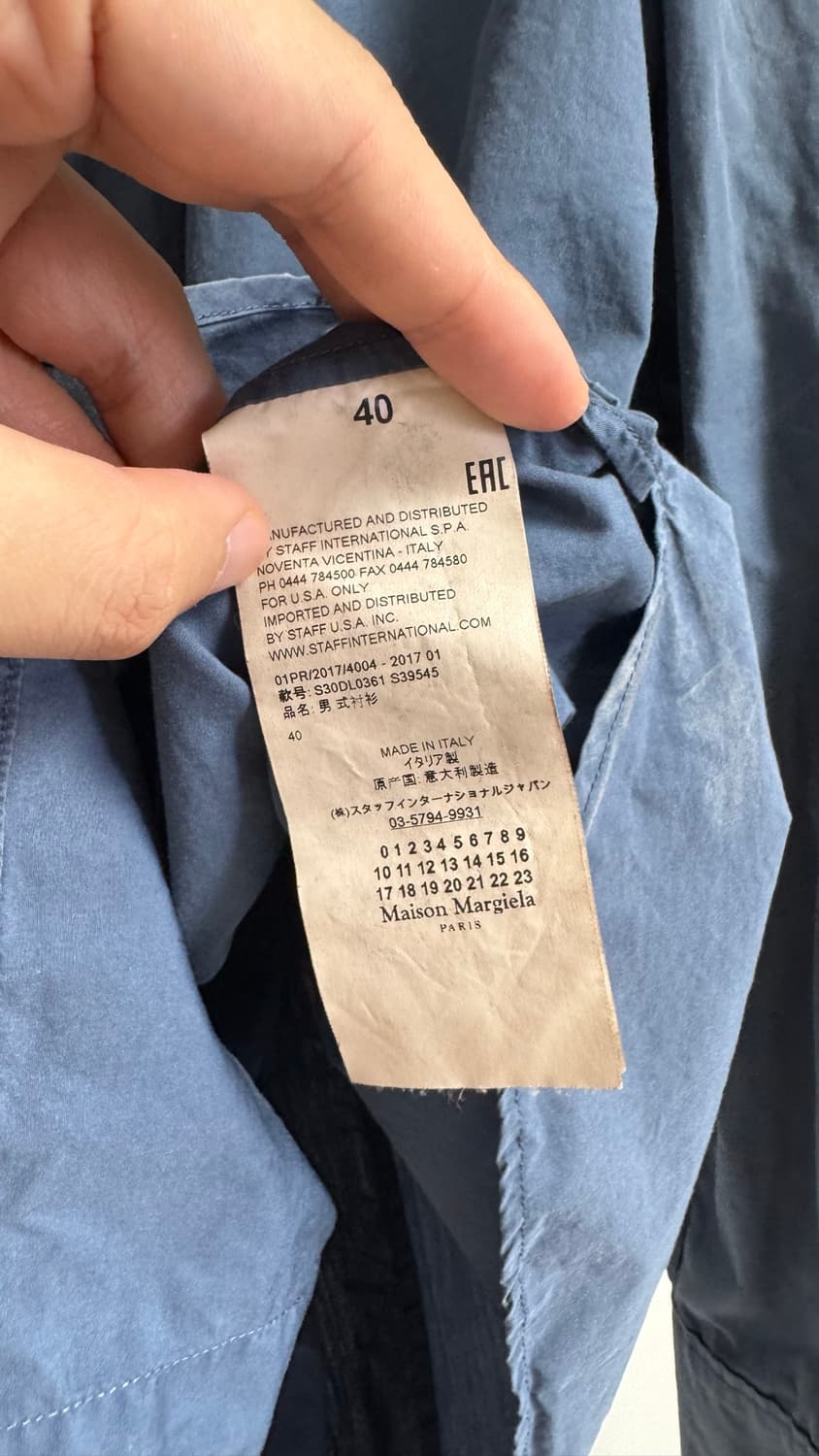 [40] 메종 마르지엘라 리에디션 하프 셔츠 상품이미지10