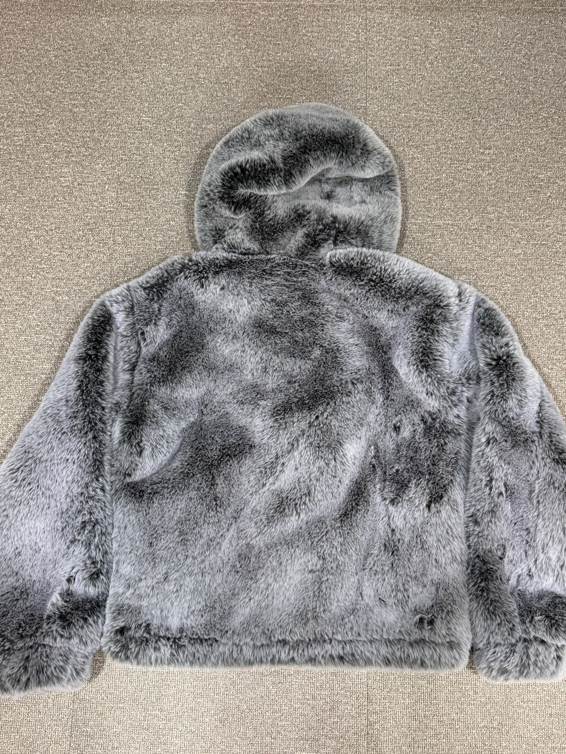 자라 퍼 후드 그레이 M 상품이미지7