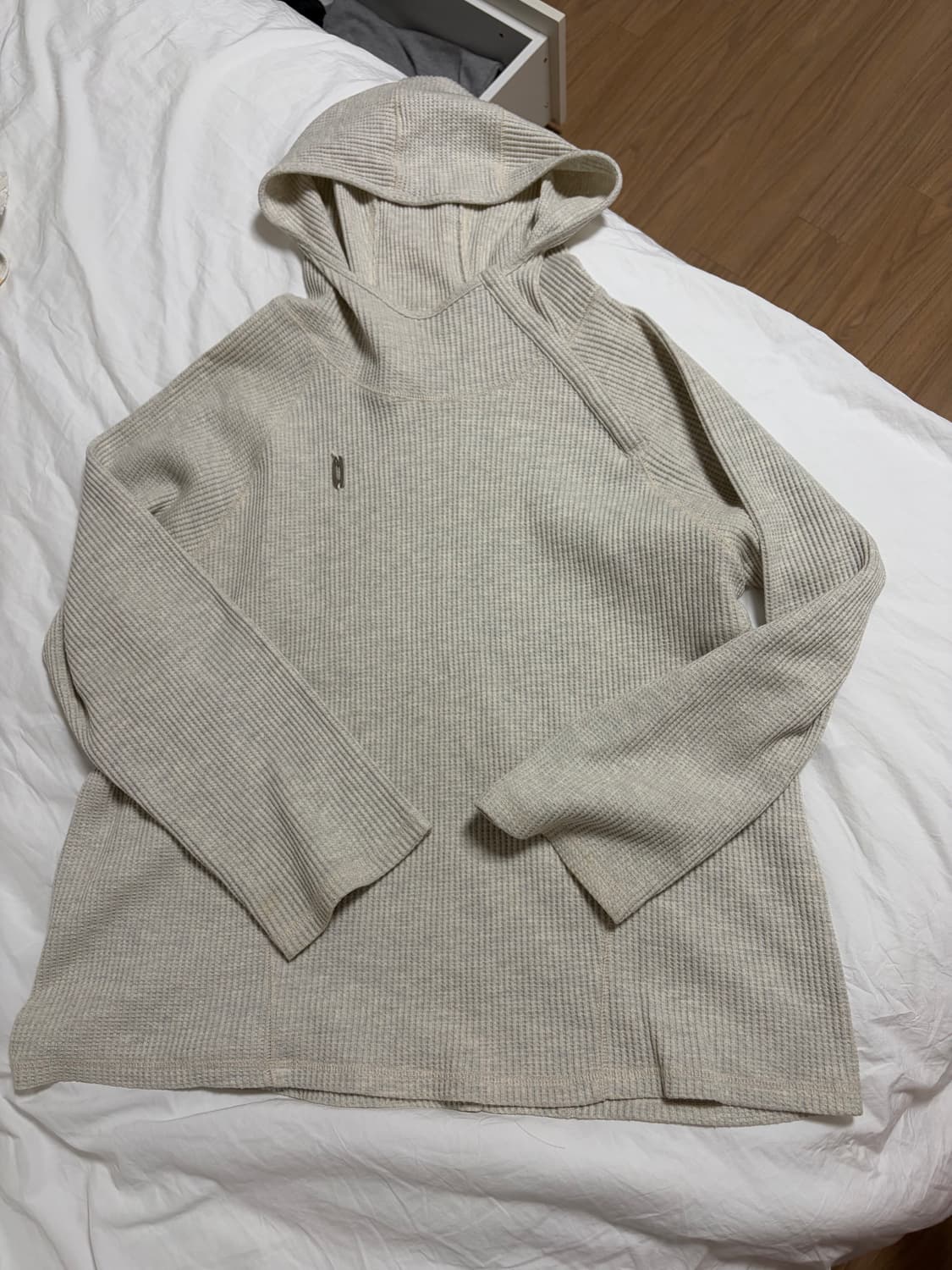 (김한주 착용)할로미늄 OVERSIZED WAFFLE HOODIE 상품이미지1