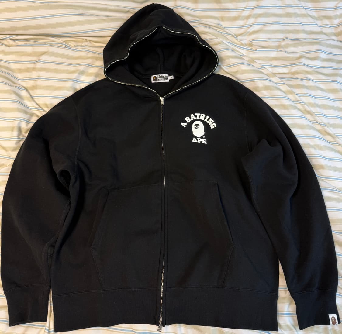 베이프(BAPE) 칼리지 로고 후드집업 블랙 XL 상품이미지1