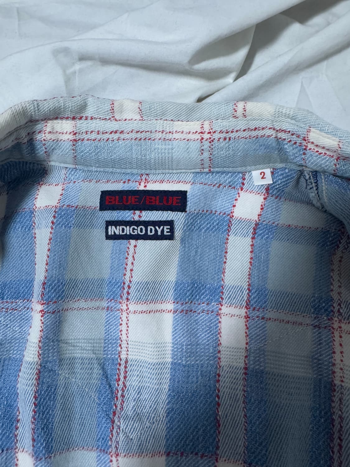 블루 블루 인디고 다이 체크 웨스턴 셔츠 상품이미지5