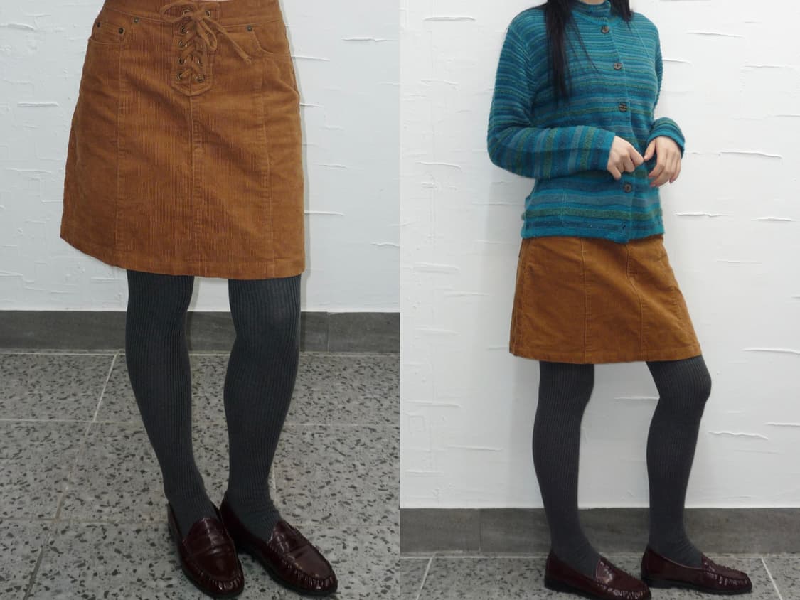 front tie corduroy skirt 상품이미지1