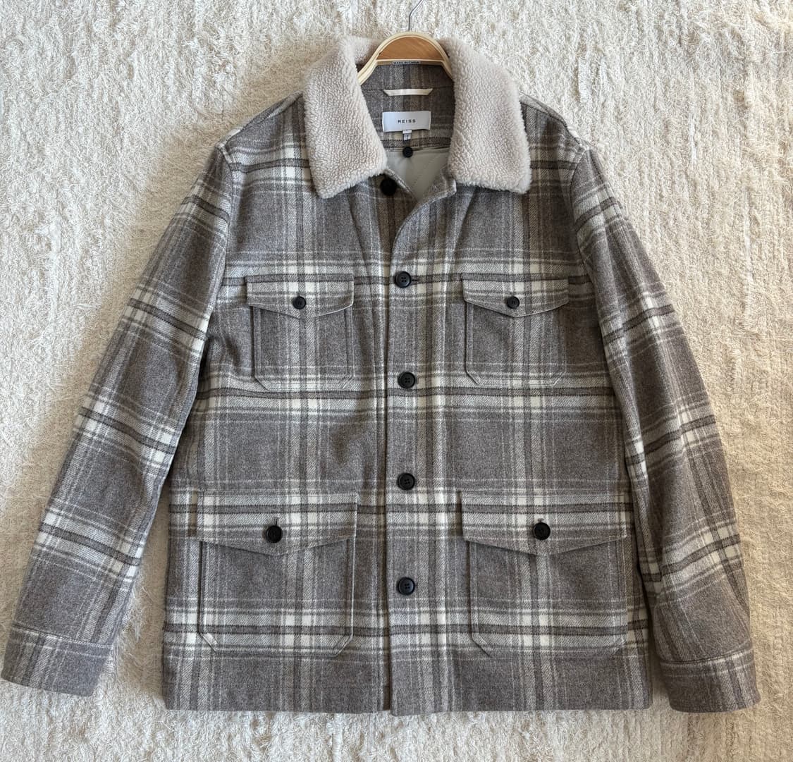 Reiss 체크 퍼 내피 자켓 상품이미지1