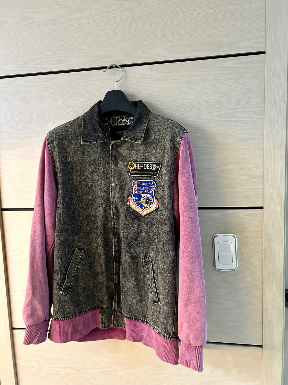 Pink Cotton Printing Varsity Jacket 상품이미지7