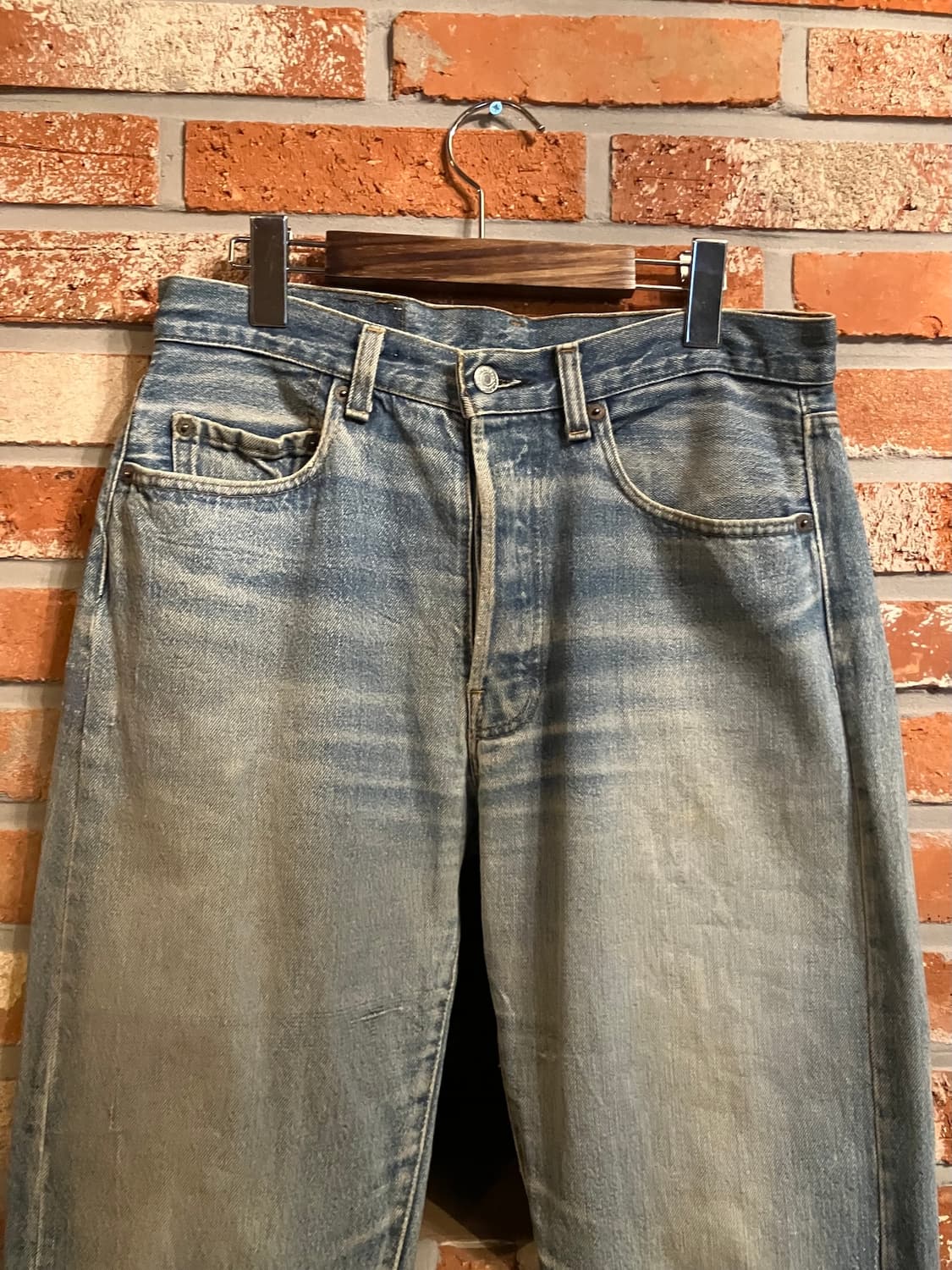 80s USA 빈티지 리바이스 501 이행기 66후기 논셀비지 데님 팬츠 상품이미지3