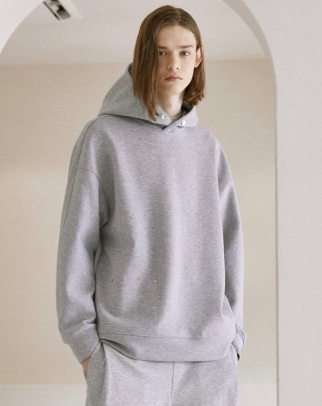 알레그리 럭스웜 후드티 남성 M 그레이 상품이미지2