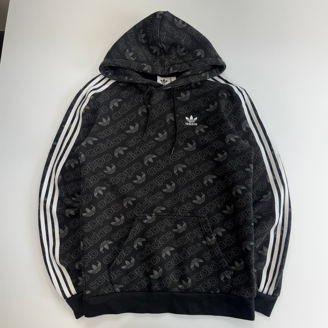 Adidas 아디다스 파이어로고 그래픽 패턴 블랙 후드티 상품이미지3