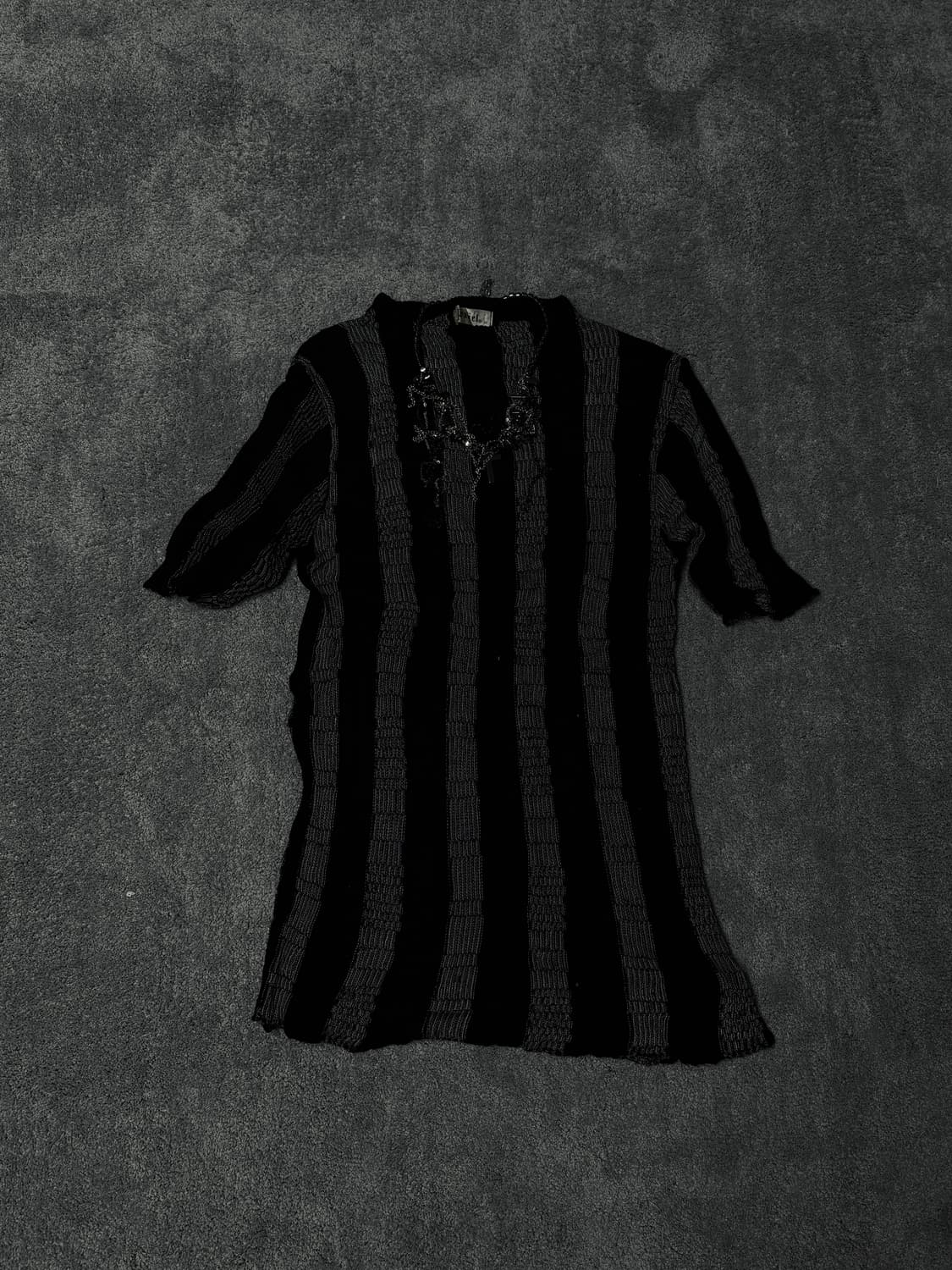 Vintgae 00s vkei punk stripe knit tshirt 상품이미지1
