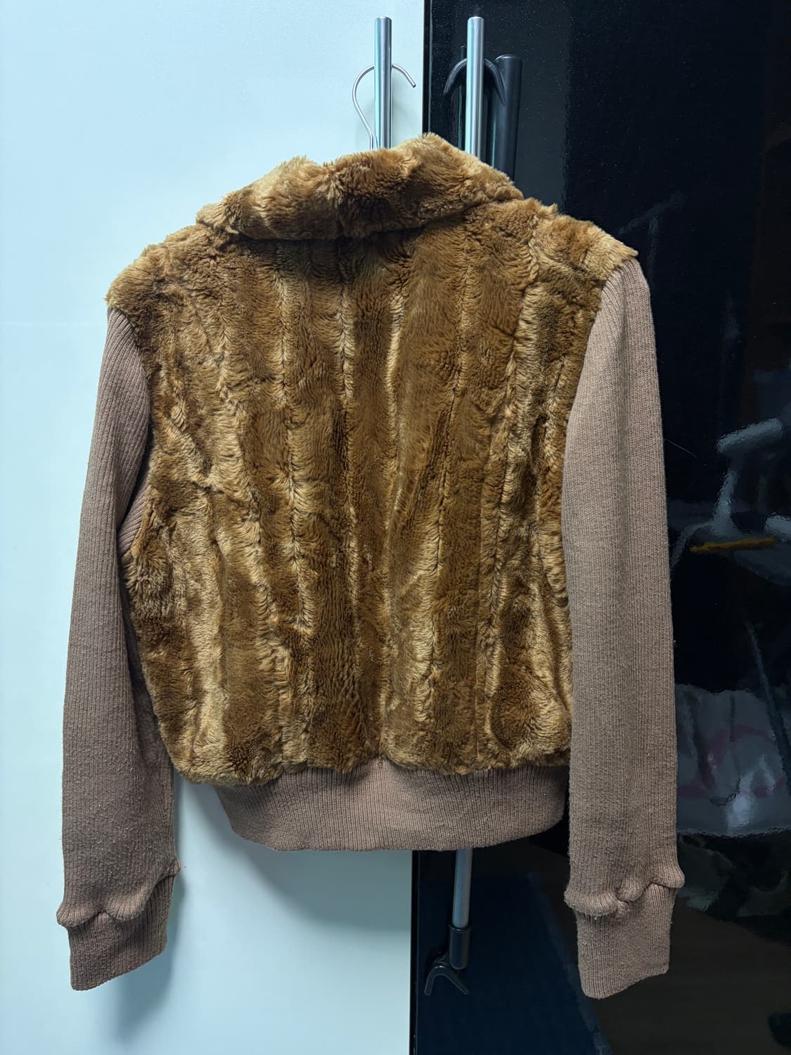 빈티지 니트 퍼 싱글 자켓 여성 S 상품이미지2