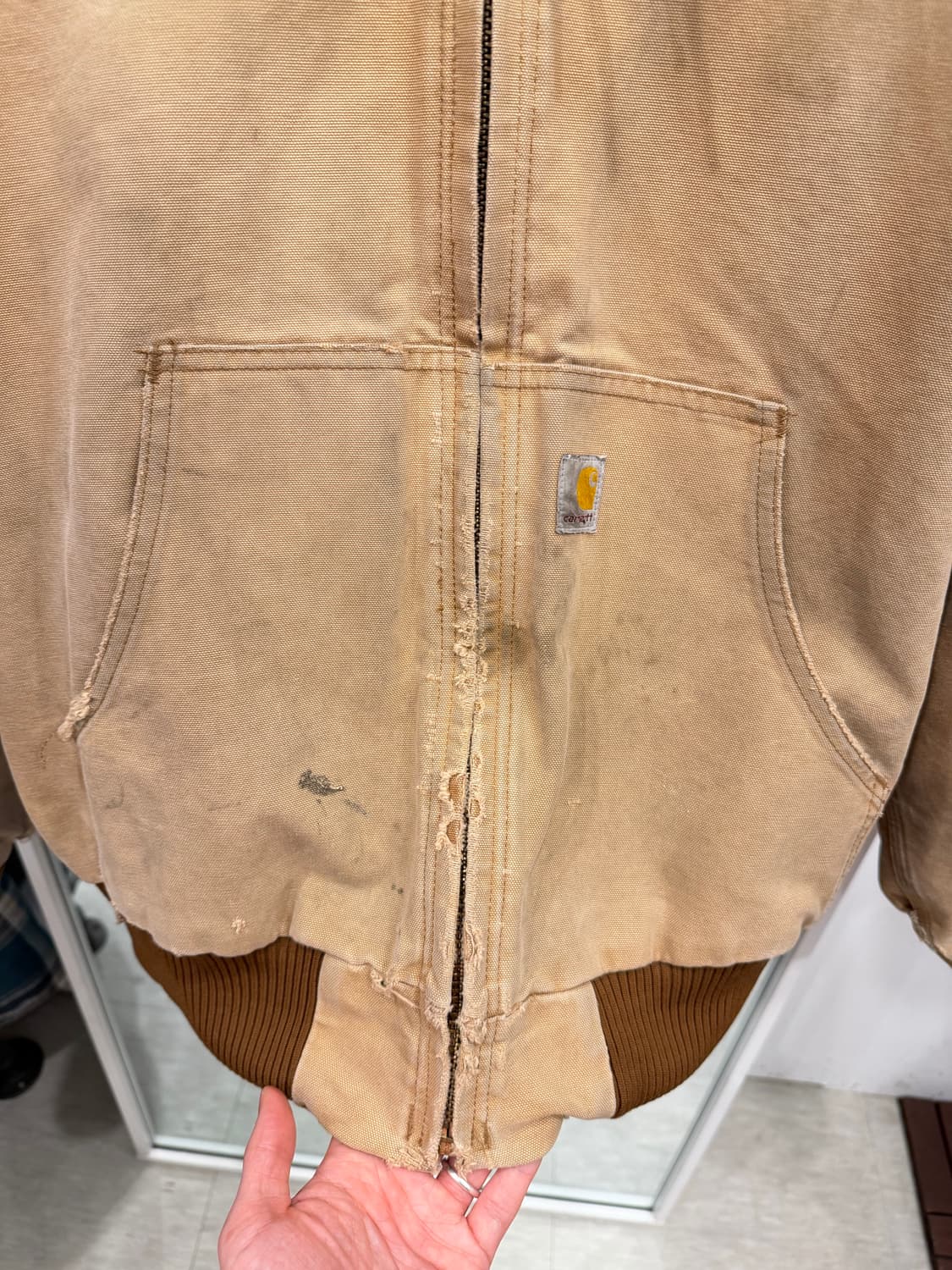 90-00s Carhartt 칼하트 덕 액티브 후드 워크 자켓 (USA) 상품이미지8
