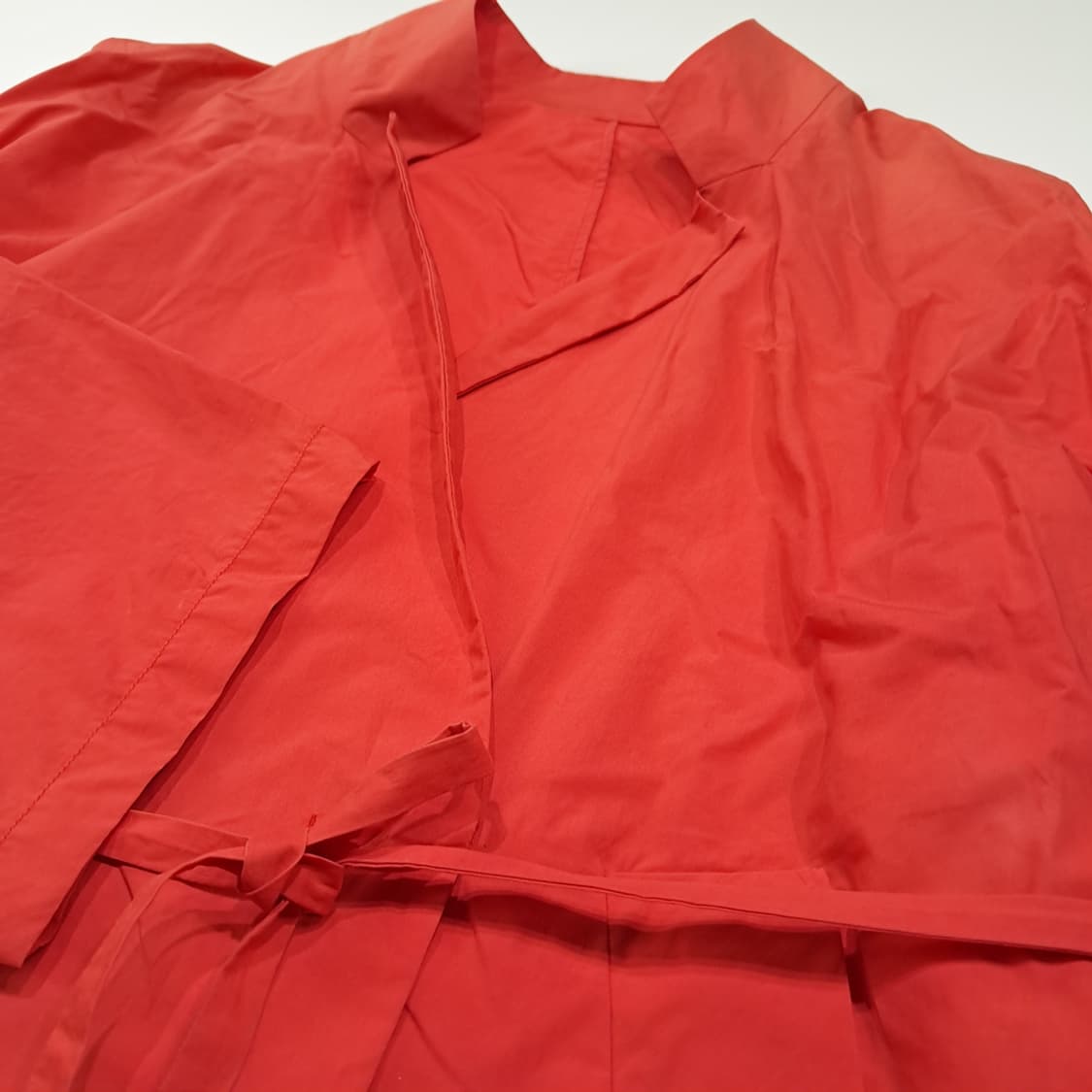 CL639 L 질샌더 90s 코튼 랩벨트 오렌지레드 로브 자켓 아우터 상품이미지3