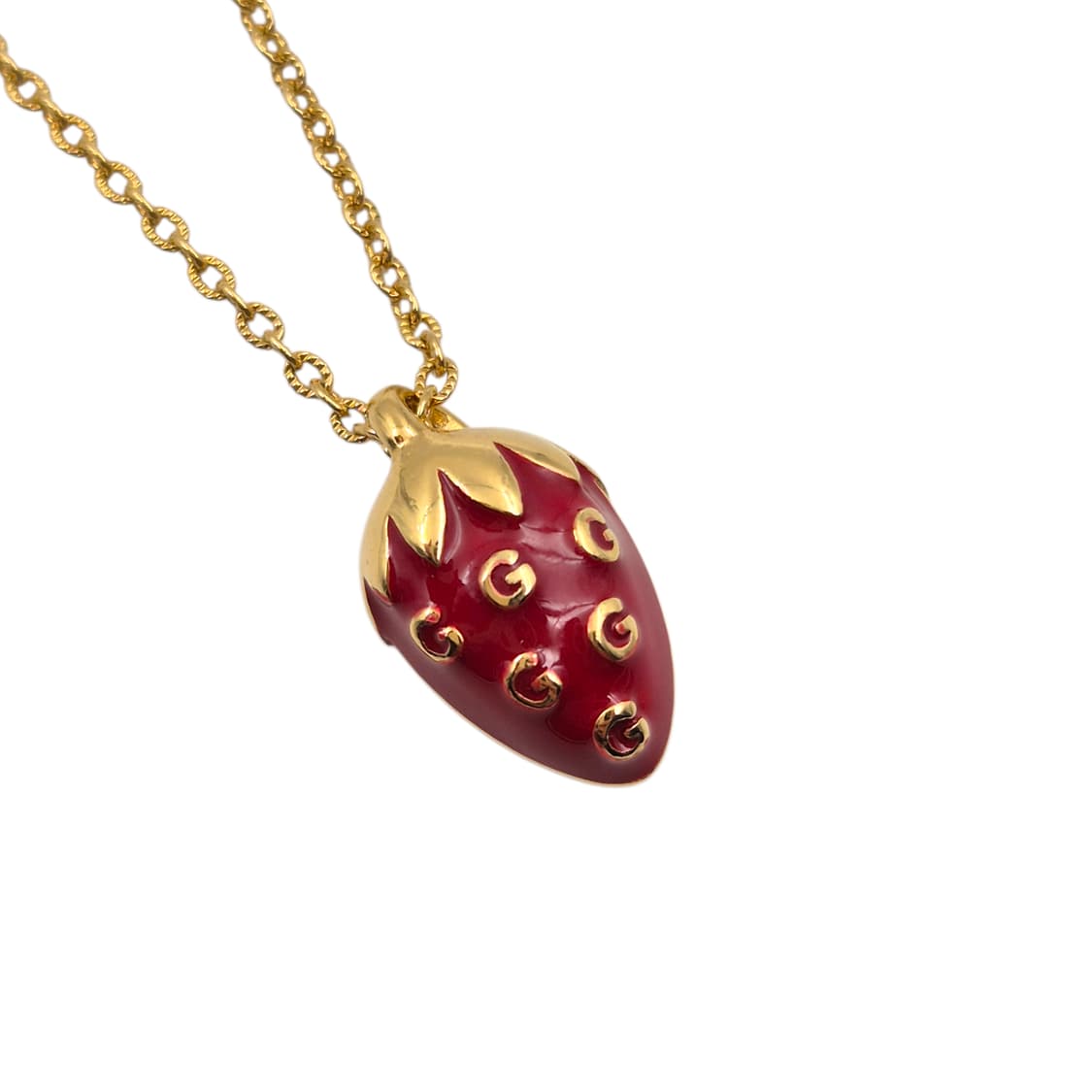 80s 지방시 레어 딸기 로고 비쥬 목걸이 상품이미지4