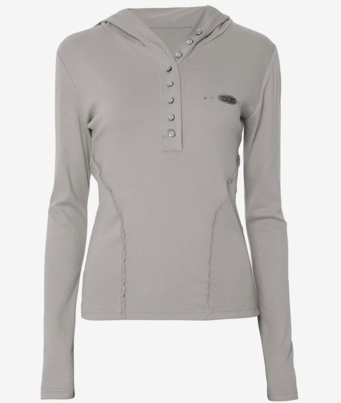 [택o새상품] 플레어업 버튼업 레이스 후디 그레이 상품이미지3