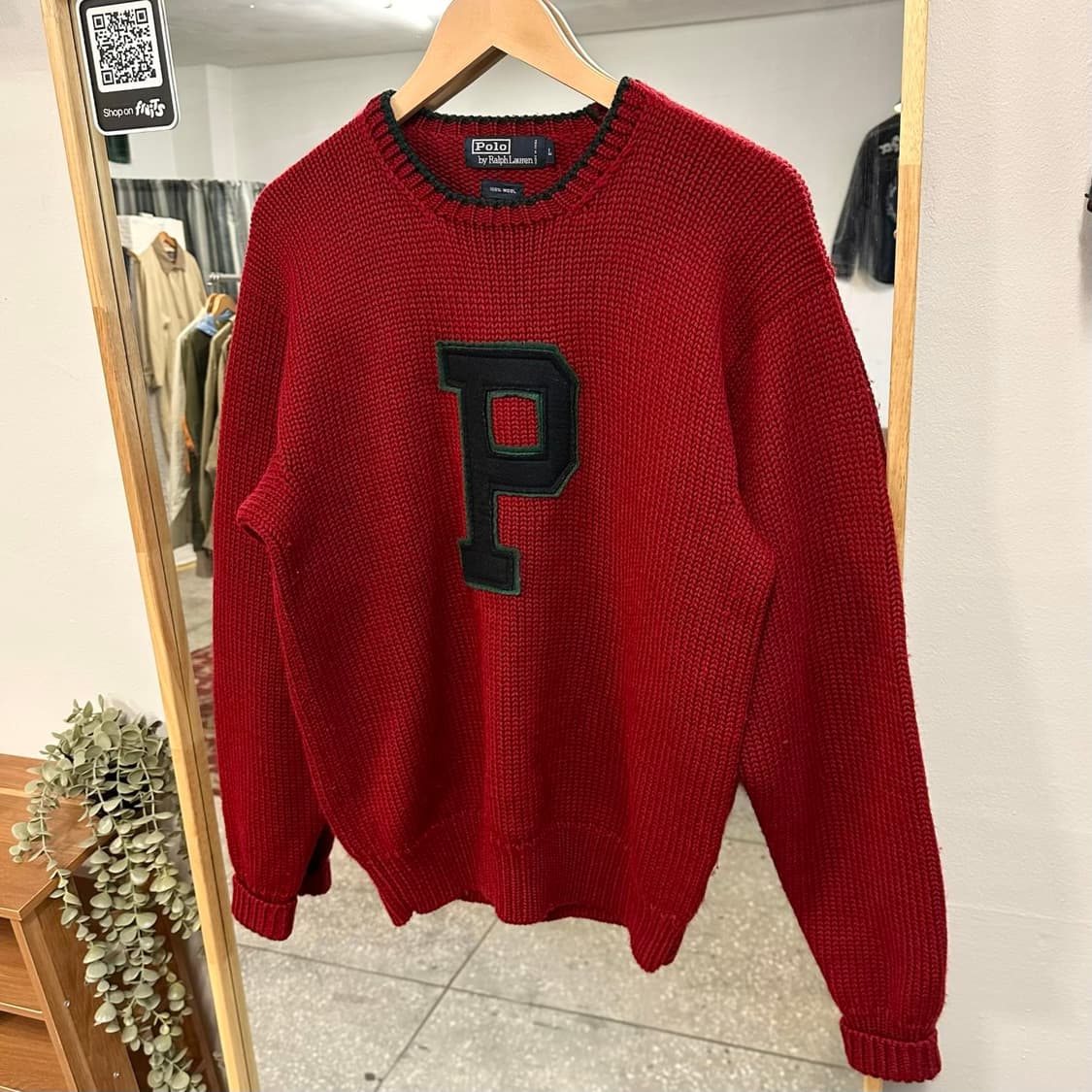 90s 폴로 랄프로렌 P와펜 울 스웨터 상품이미지1