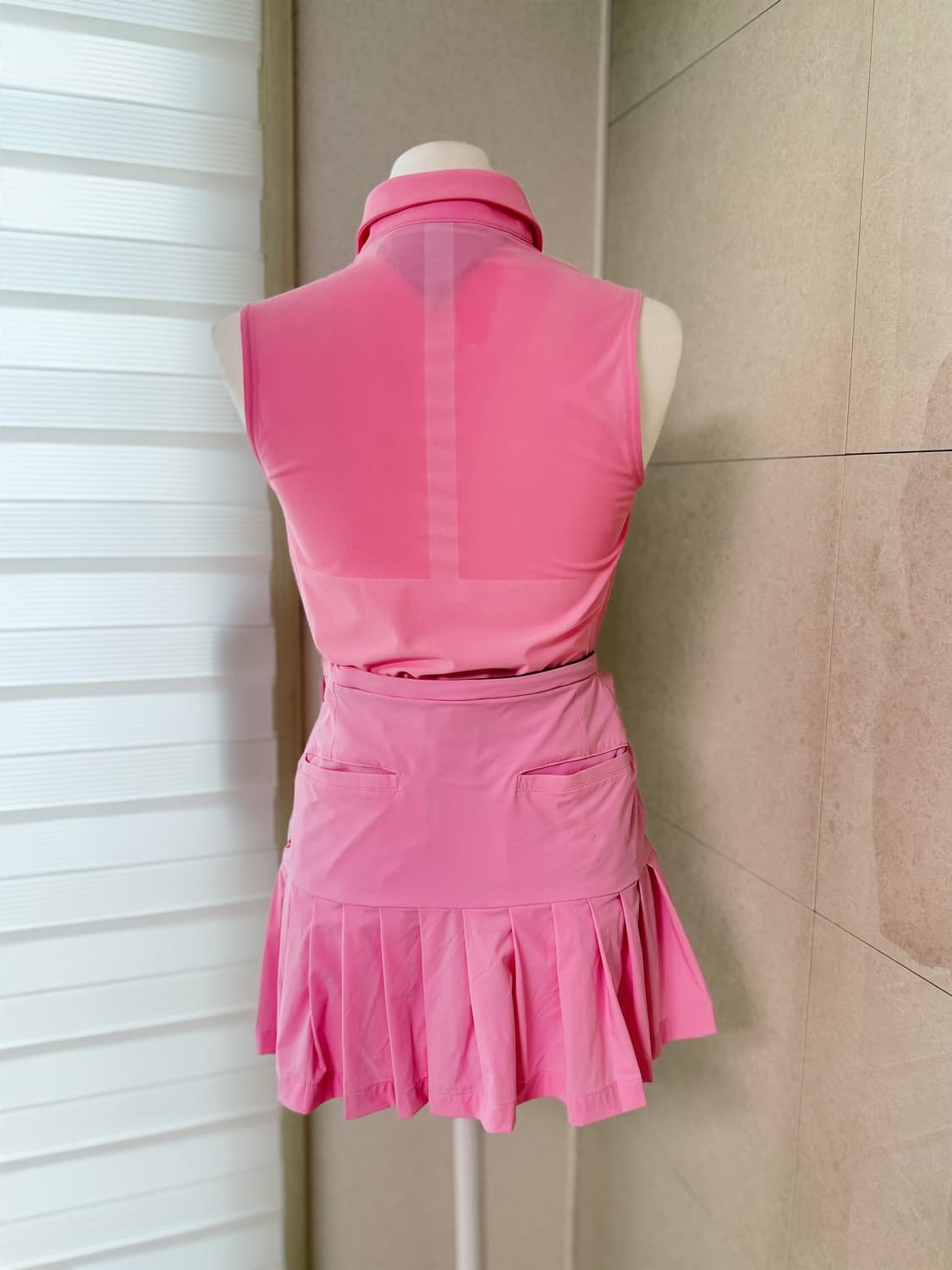 아디다스 골프 아디퓨어 핑크 플리츠 주름 스커트 XS 상품이미지3