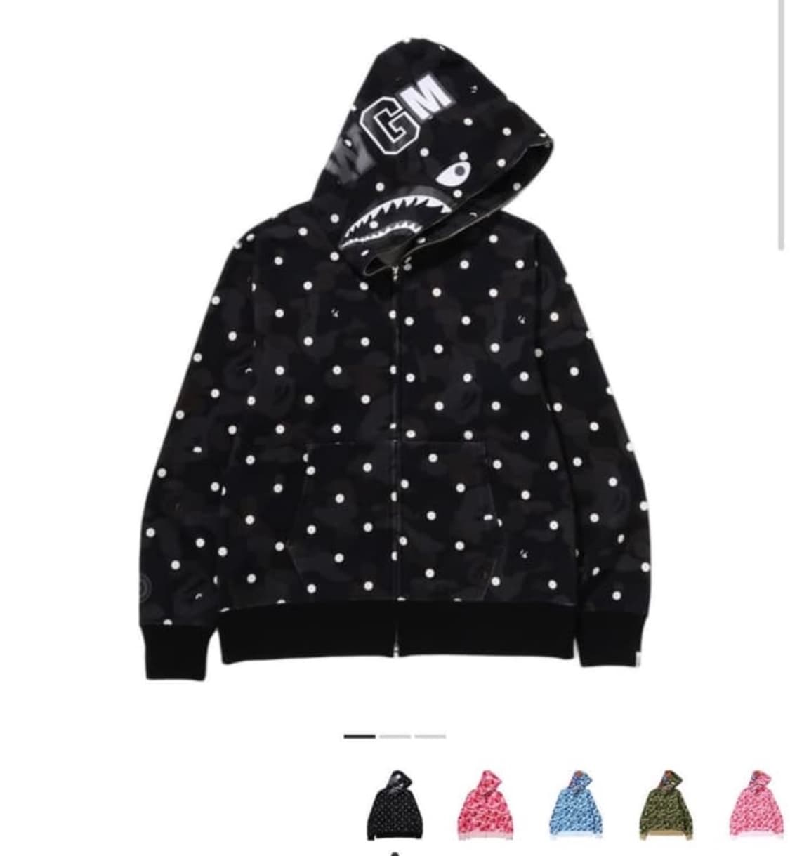 베이프 bape 도트 후드 후드집업 땡땡이 블랙  상품이미지1