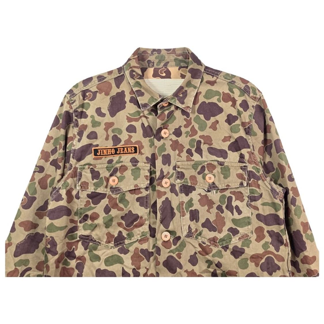 BLACK LABEL 유니크 패치 덕 카모플라쥬 밀리터리 셔츠 자켓 M 상품이미지4