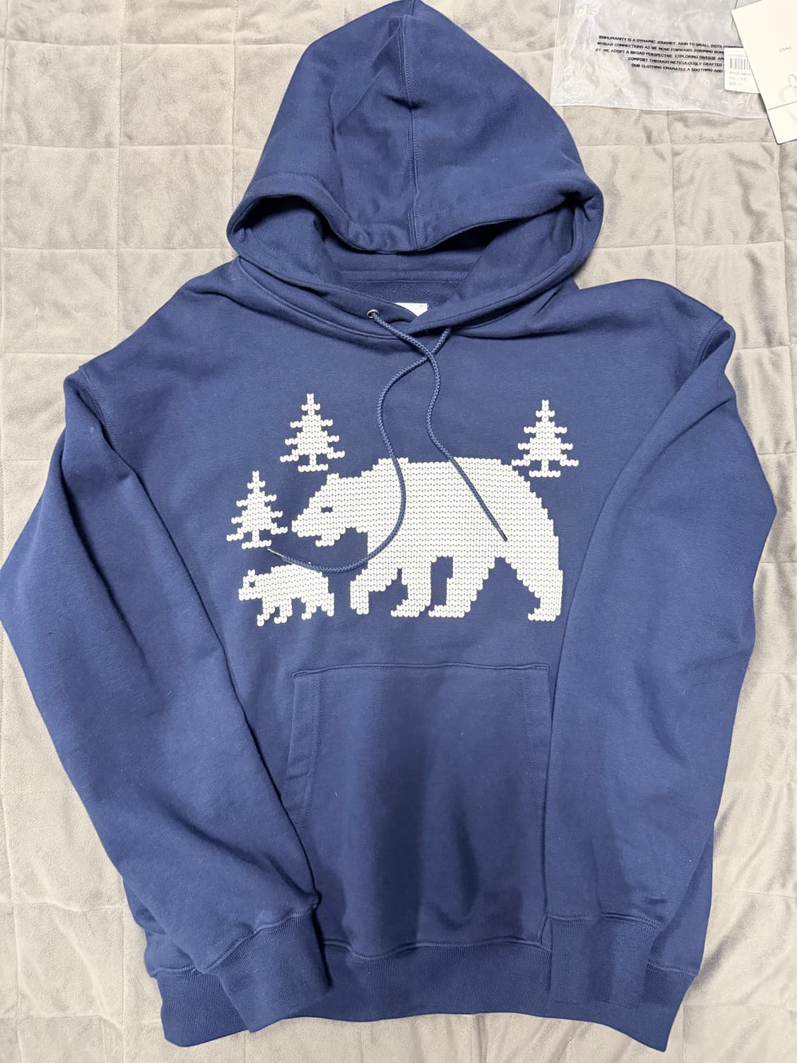 [M] 에스피오나지 베어 패밀리 헤비웨이트 후드 네이비 상품이미지3