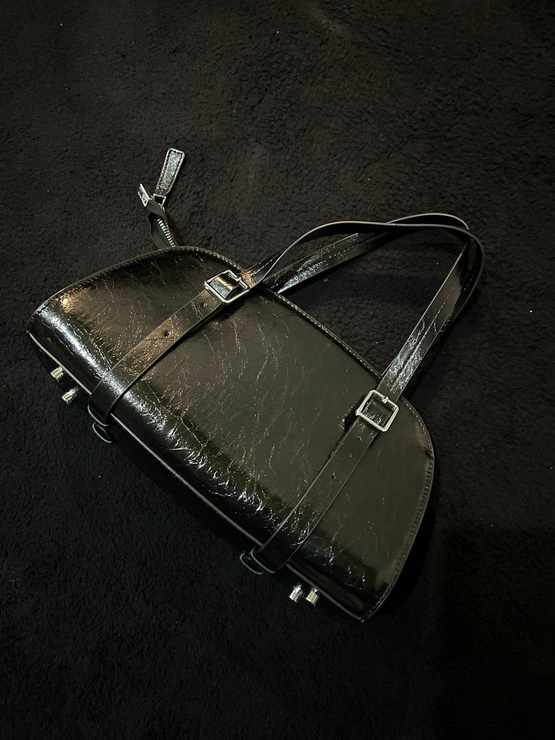 Takeapicture Gallery Shop 블랙 플라워 패턴 숄더백 상품이미지4