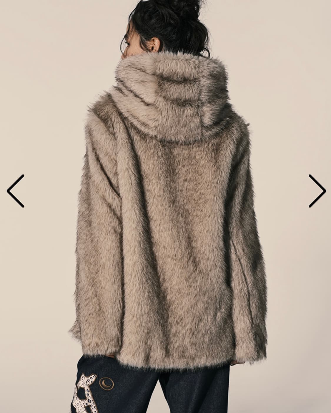 NYXX hooded fur coat beige 상품이미지2