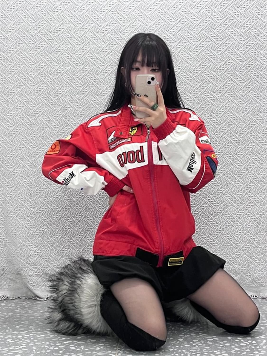 빈티지 페라리 말보로 보다폰 모터사이클 레이싱 자켓 XL C10552 상품이미지1