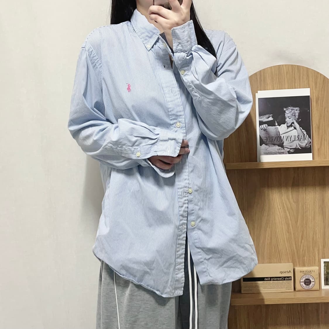 [정품] 폴로 블루 / 핑크포니 스트라이프 셔츠 [ XL ] 상품이미지3