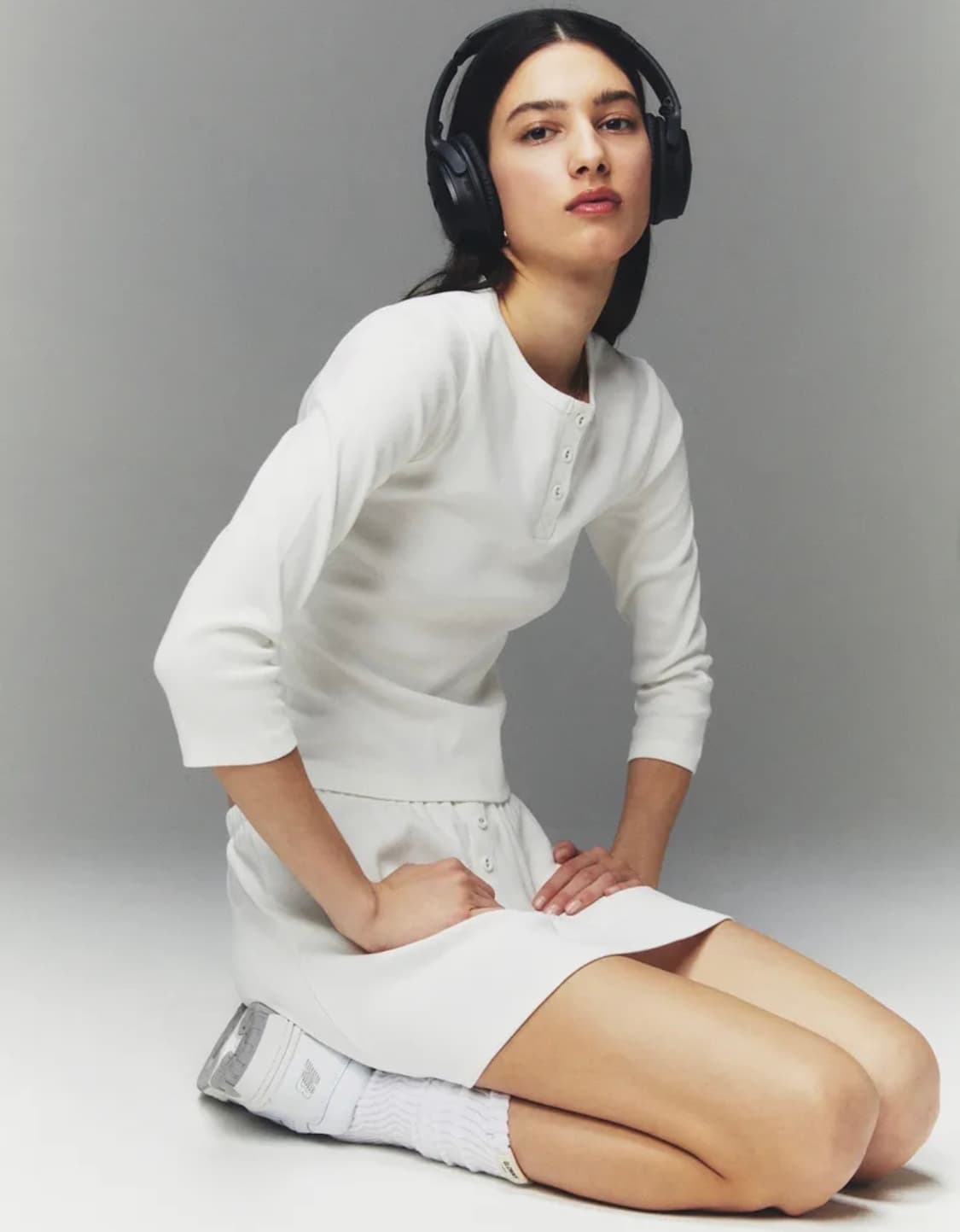 글로니 3/4 button fly tee (white) 상품이미지1