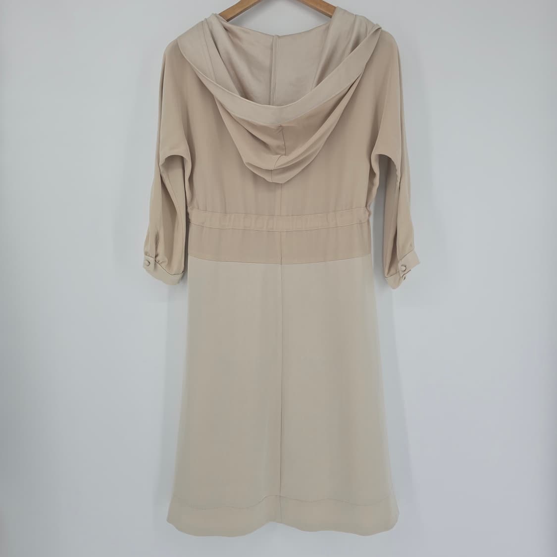 베이지 후드 지퍼 오픈형 원피스 상품이미지8