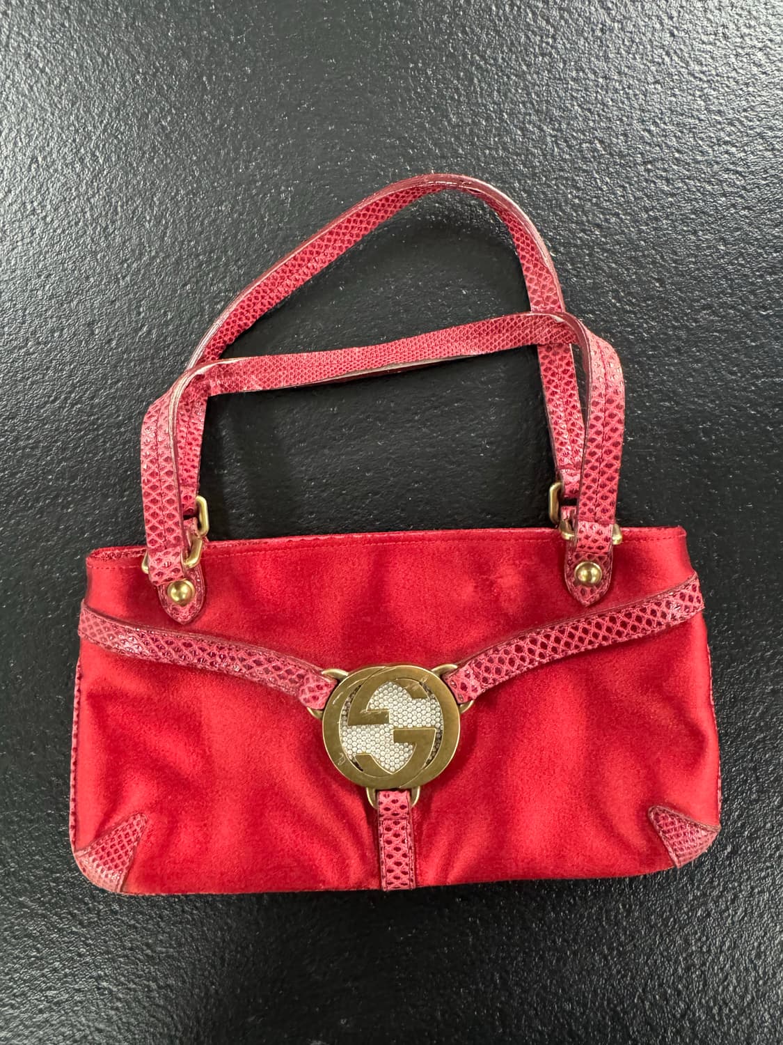 구찌 실크 도마뱀가죽 숄더 상품이미지1