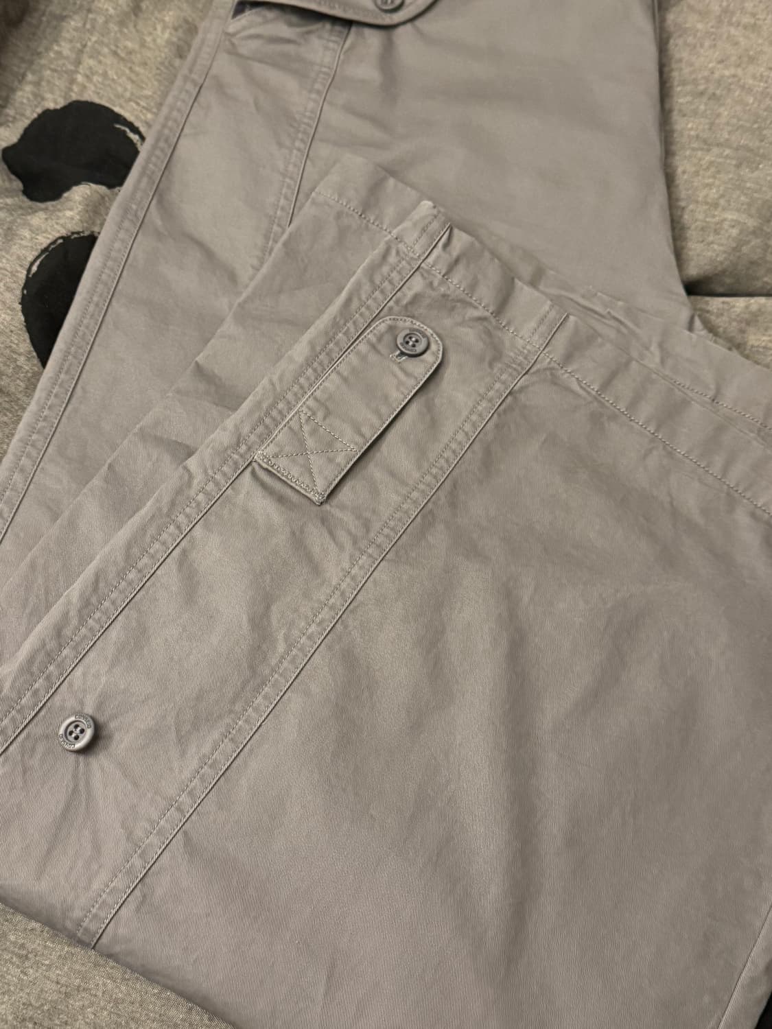 코이세이오 워시드 버튼 탭팬츠 그레이 2 상품이미지4