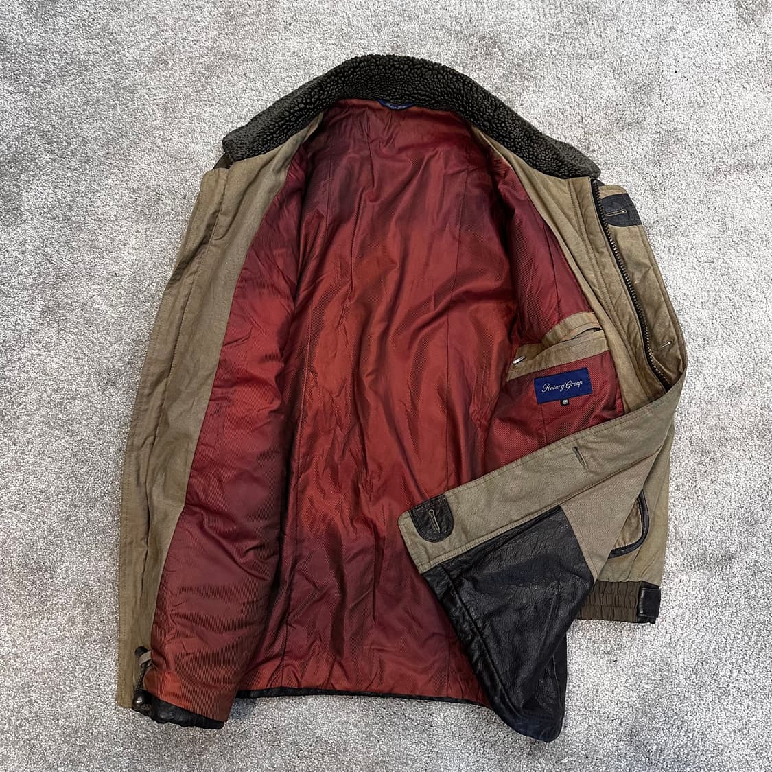 빈티지 로터리그룹 배색 카프스킨 헌팅자켓L 상품이미지4