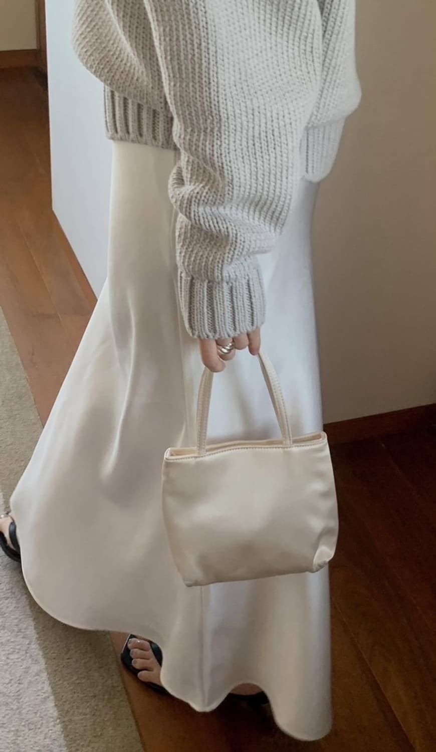 미엘miel 새틴롱스커트m 새상품 상품이미지5