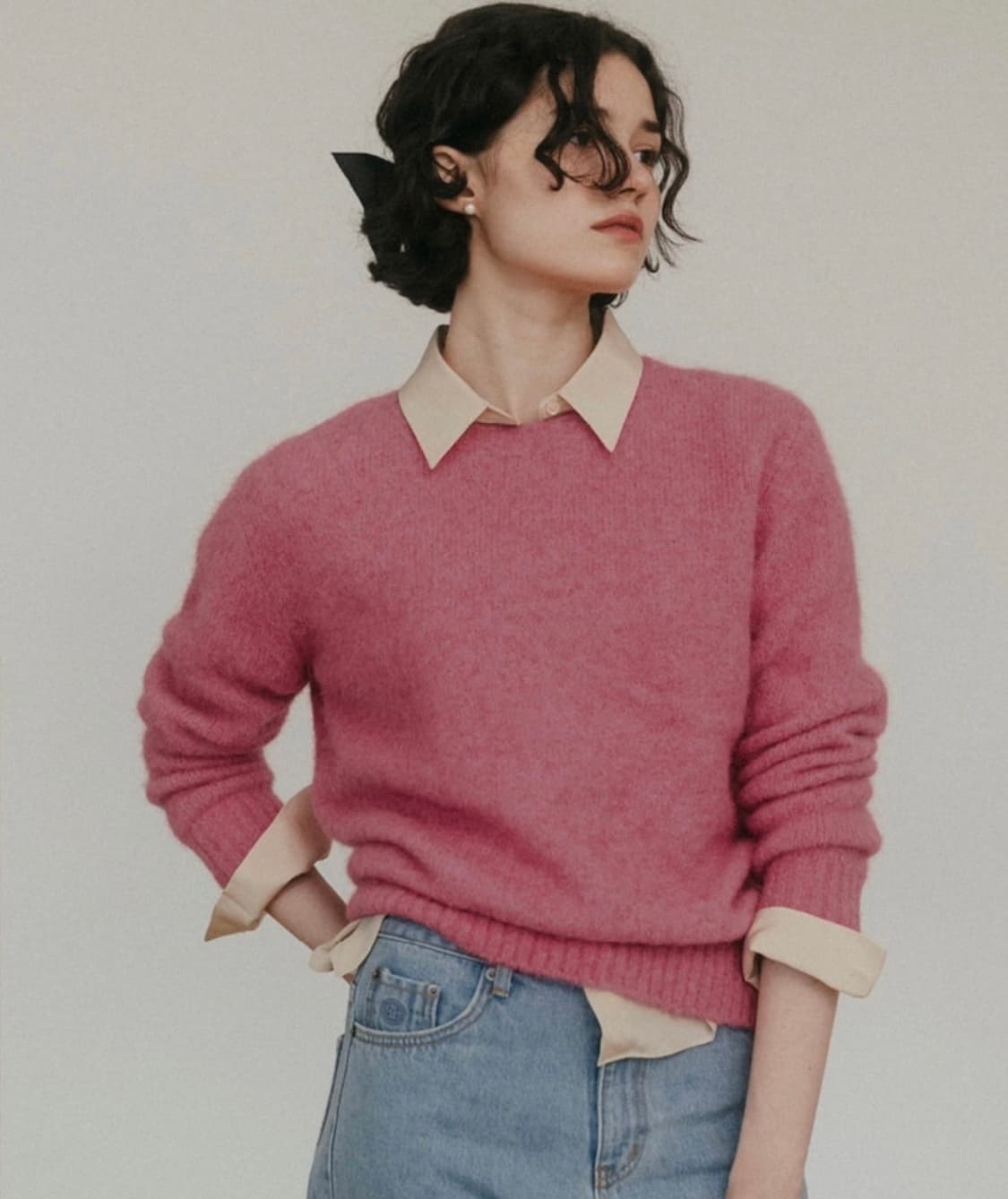 시엔느 모마 울스웨터 핑크 팝니다. 상품이미지1