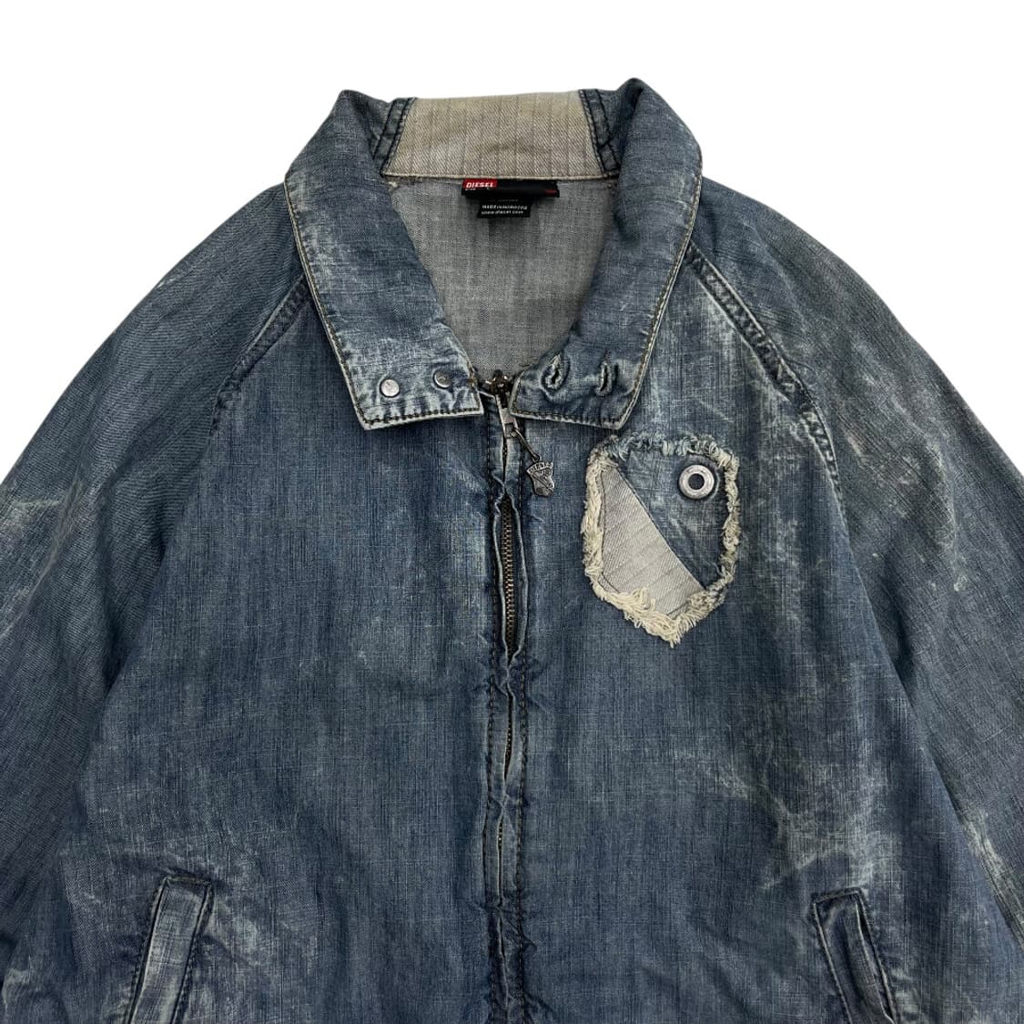 2000s 빈티지 디젤 워싱 데님 블루종 자켓 L 상품이미지5