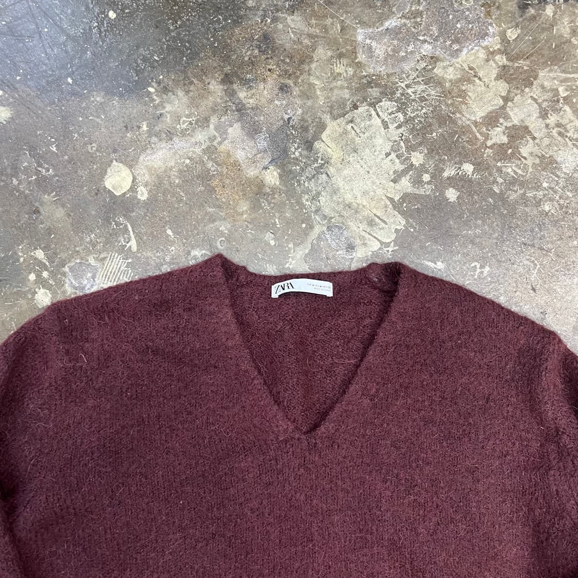 M) ZARA 자라 크롭 브이넥 니트 스웨터 상품이미지4