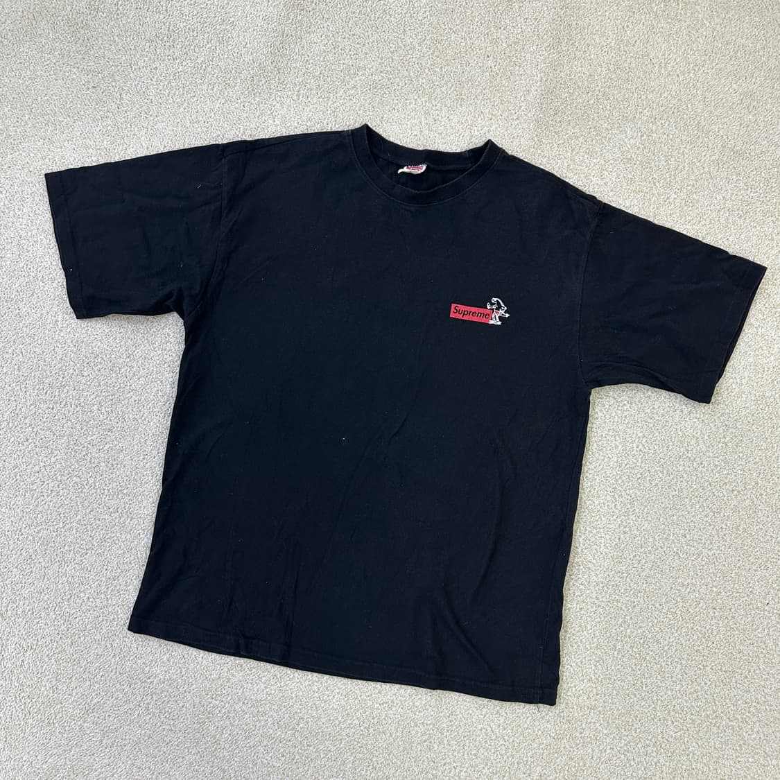 L 프린팅 블랙 반팔 티셔츠 0324D 상품이미지1