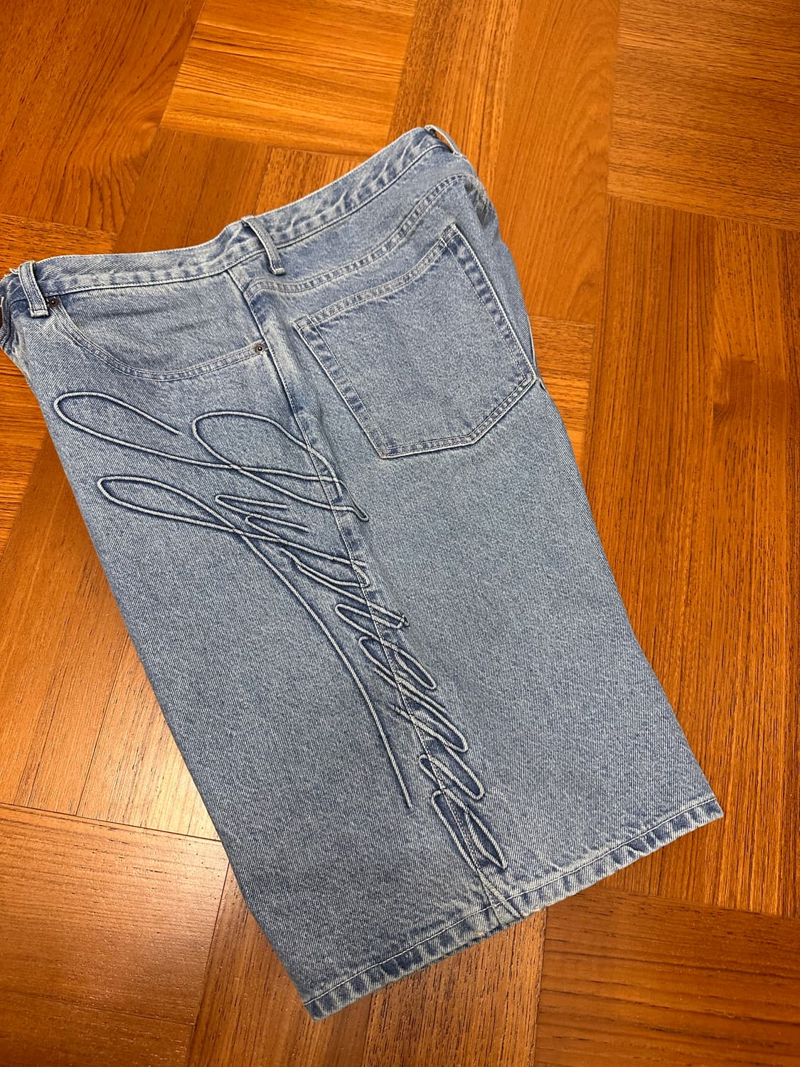 슈프림 스크립트 배기 데님쇼츠  상품이미지3