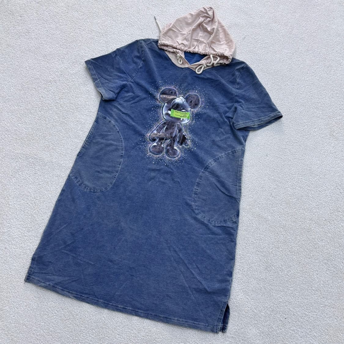 3XL 빈티지 그래픽 데님 후드 원피스 0423E 상품이미지1