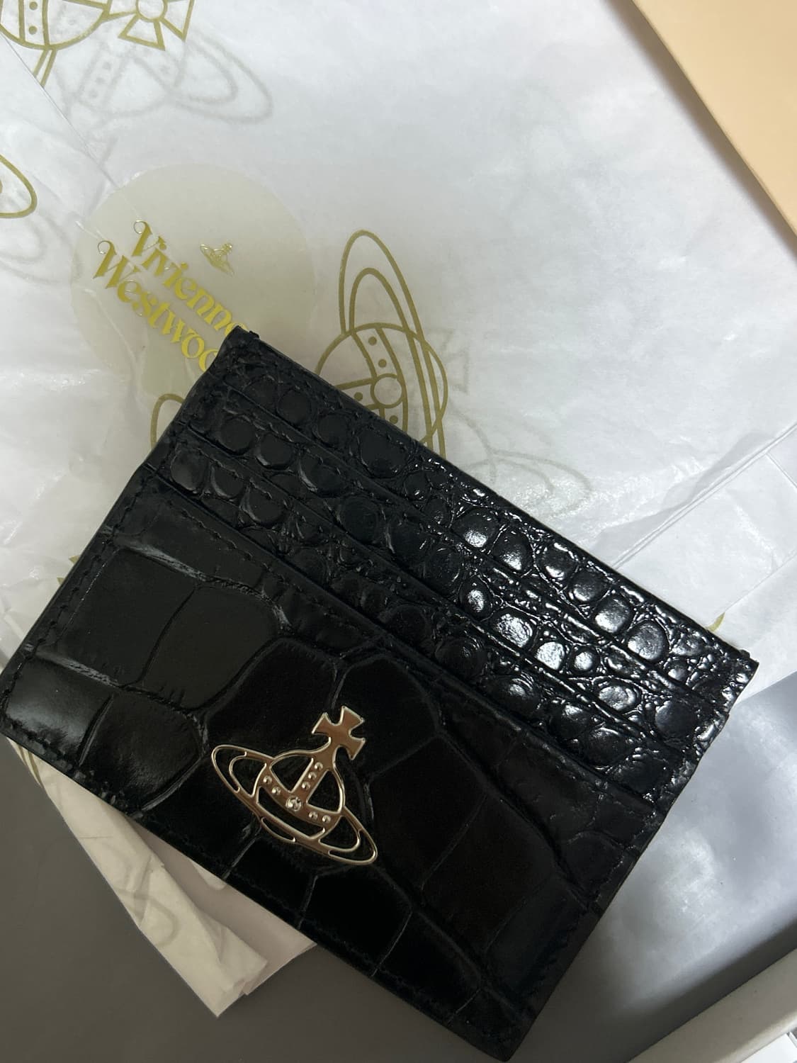비비안 웨스트우드 크로커다일 카드 지갑(박스/보증서O, 실사용X) 상품이미지1
