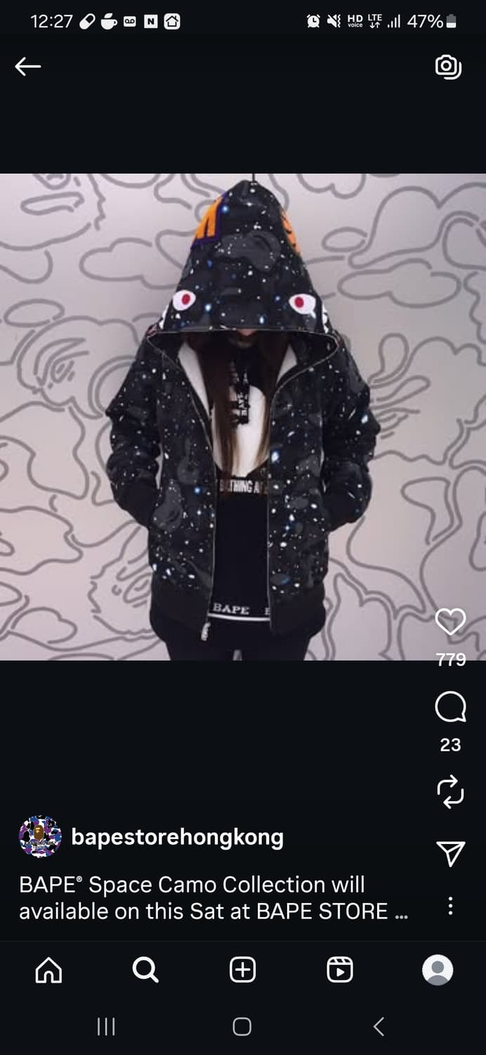 베이프 스페이스카모 후드집업 XL 상품이미지1