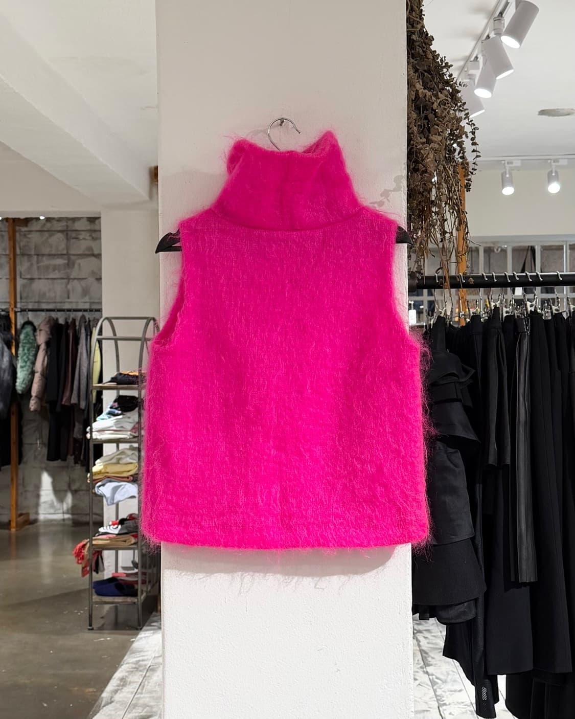 msgm 핑크 모헤어 울 블랜드 슬리브리스 터틀넥 탑 상품이미지6