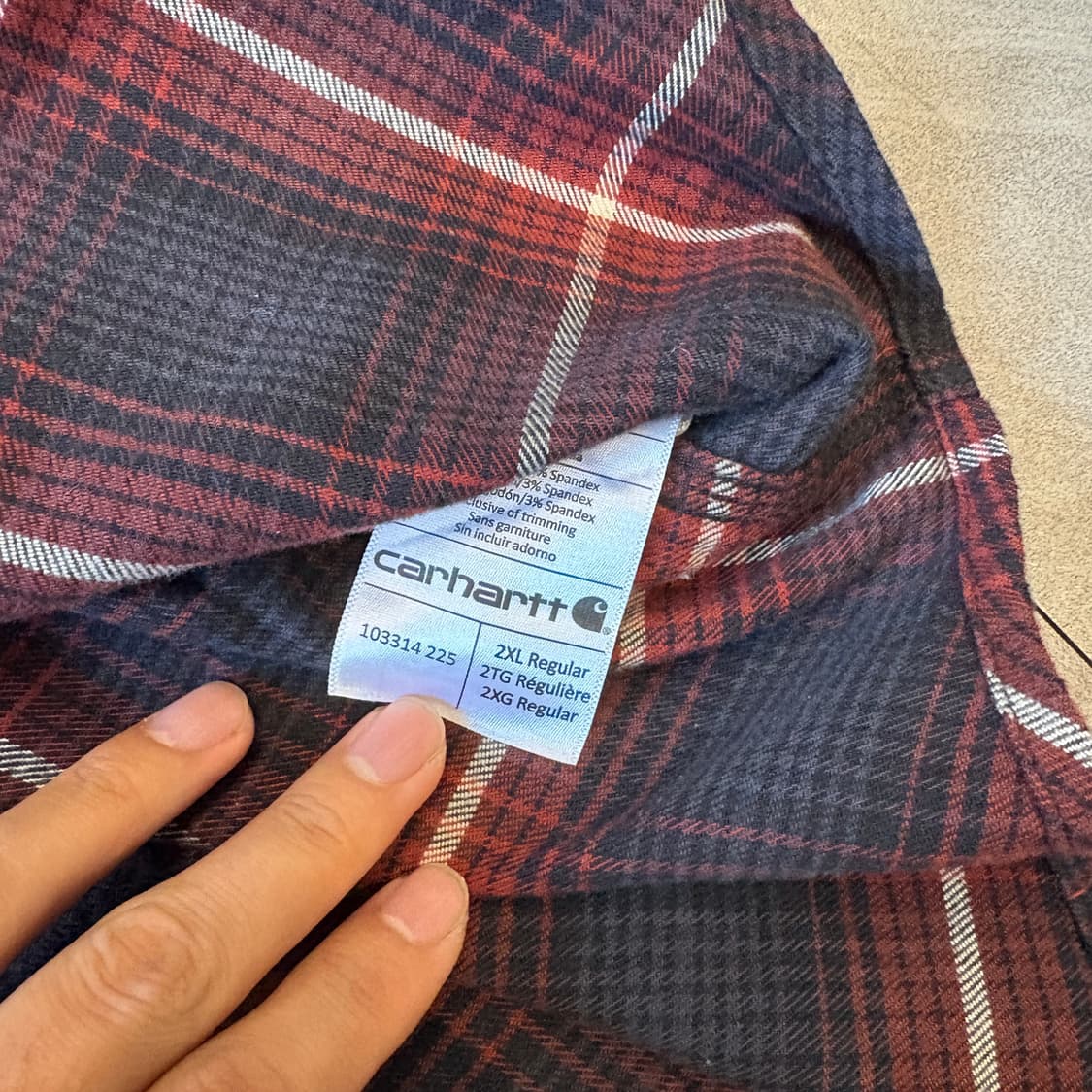 칼하트 정품 오리지널 해비 코튼 체크 긴팔 셔츠 상품이미지8
