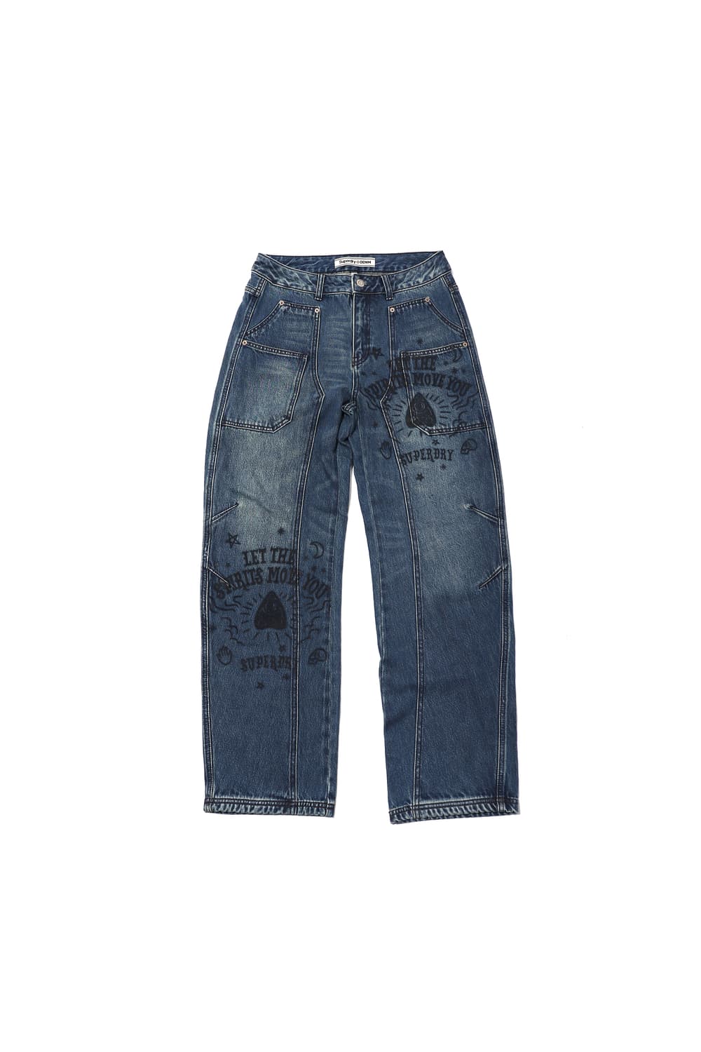 SUPERDRY 더블니 워싱 프린팅 팬츠 size 26/30 상품이미지1