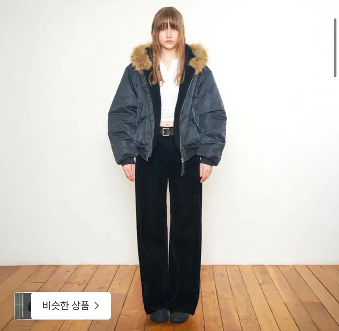 [로우클래식] HOODED BOMBER JACKET_CHARCOAL 상품이미지1