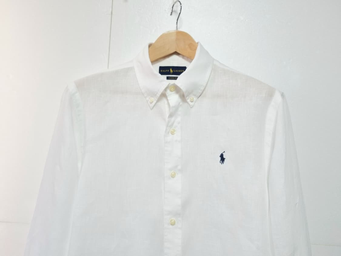 남성 폴로 랄프로렌 린넨 마 화이트 흰색 긴팔 남방 셔츠 상품이미지2