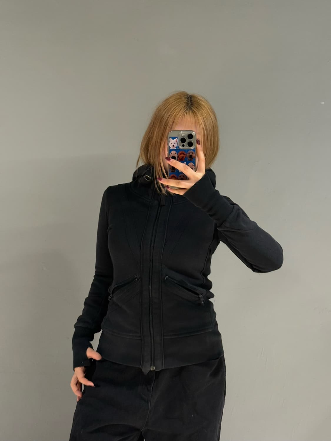 Contour line hand warmer hood zip-up  상품이미지2